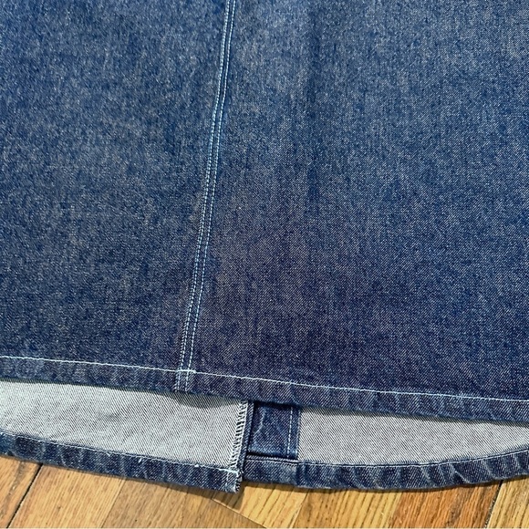 Y2K Moto Blue Denim Maxi Skirt Contrast Embroidery Pocket Womens Plus Size 21/22 - Picture 10 of 16